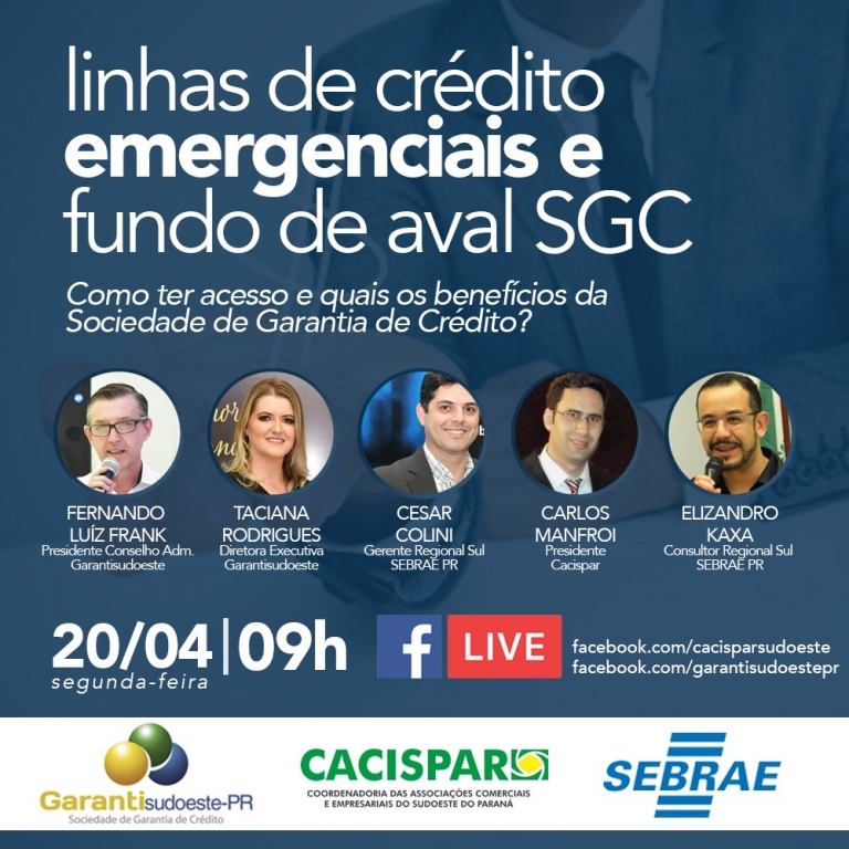 Cacispar, Sebrae/PR e GarantiSudoeste promovem apresentação sobre acesso ao crédito para pequenos negócios