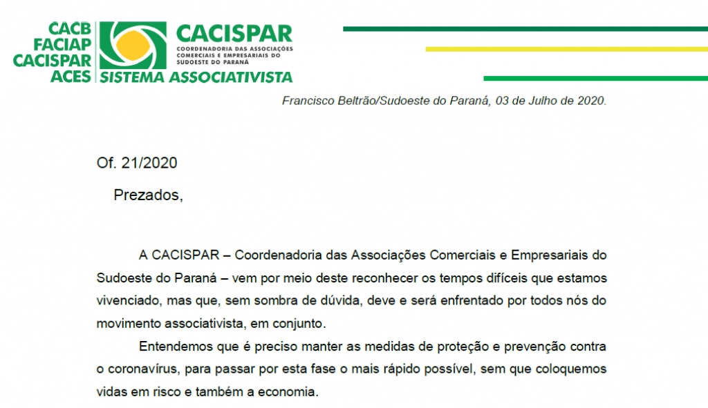 Cacispar junta-se às entidades associadas para reforçar cuidados com a Covid-19