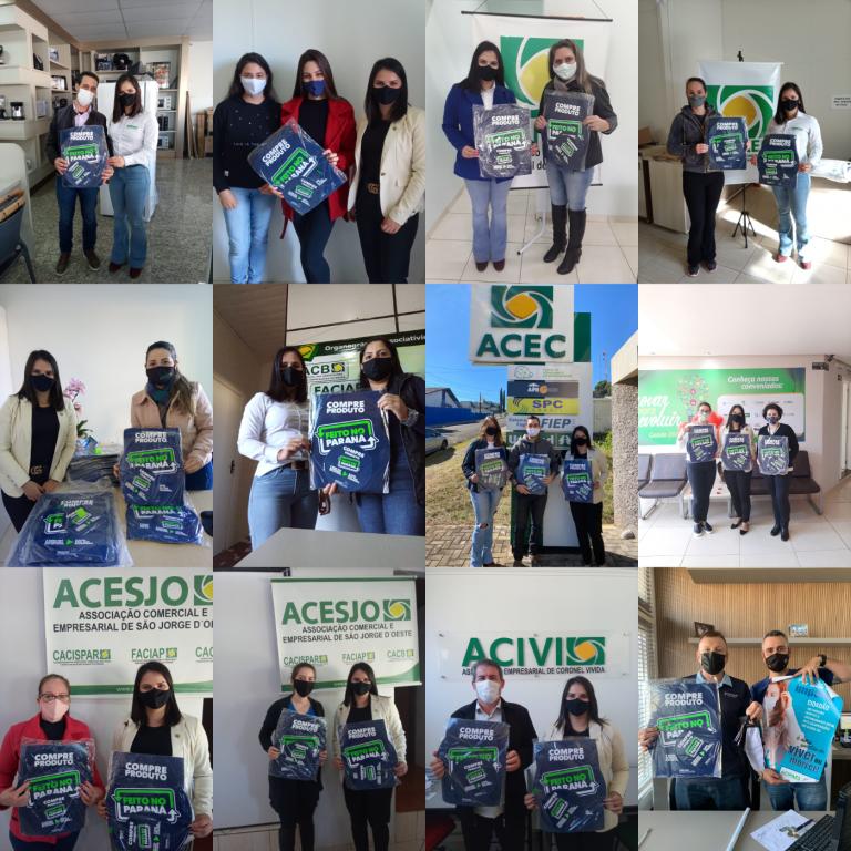 Cacispar entrega kits do Feito no Paraná para associações da região