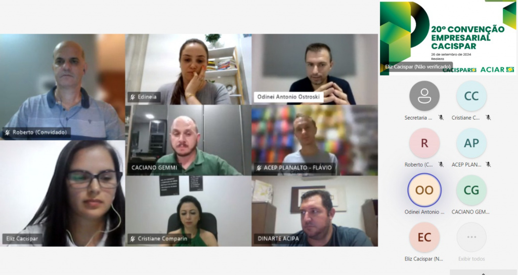 Reunião mensal da Cacispar com o Conselho e Presidentes de ACE’s
