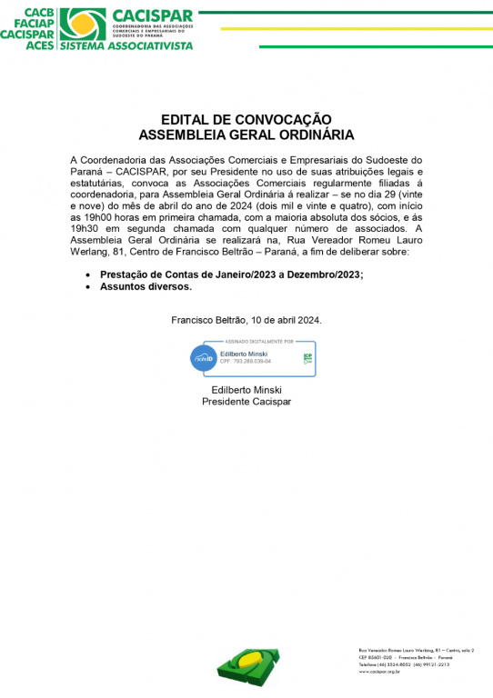 Assembleia Geral Ordinária
