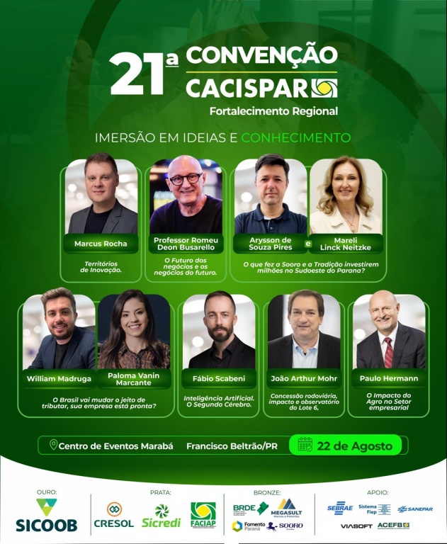 21ª Convenção da Cacispar reúne capacitação e networking em um único dia